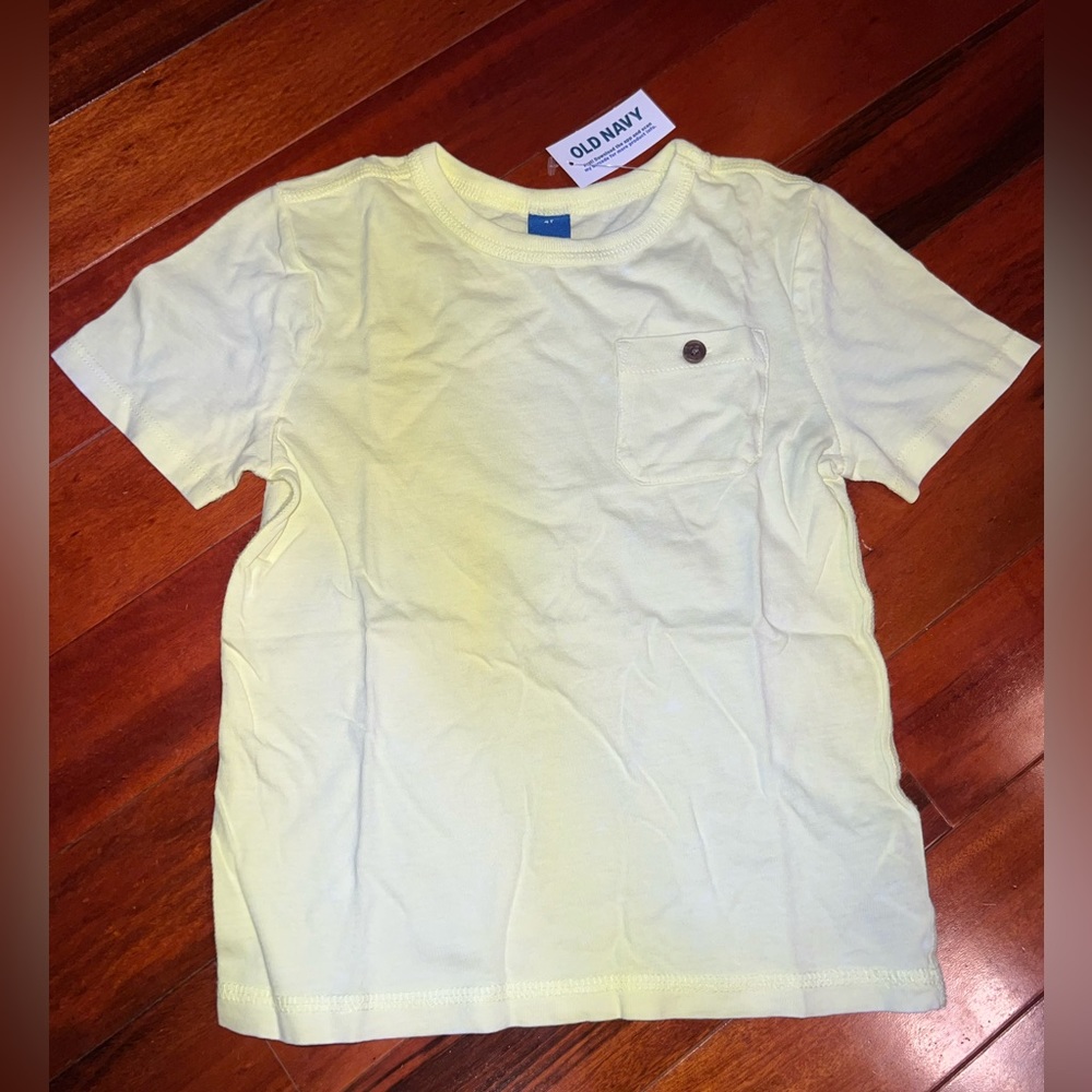 4T Pale Yellow Tee with Pocket